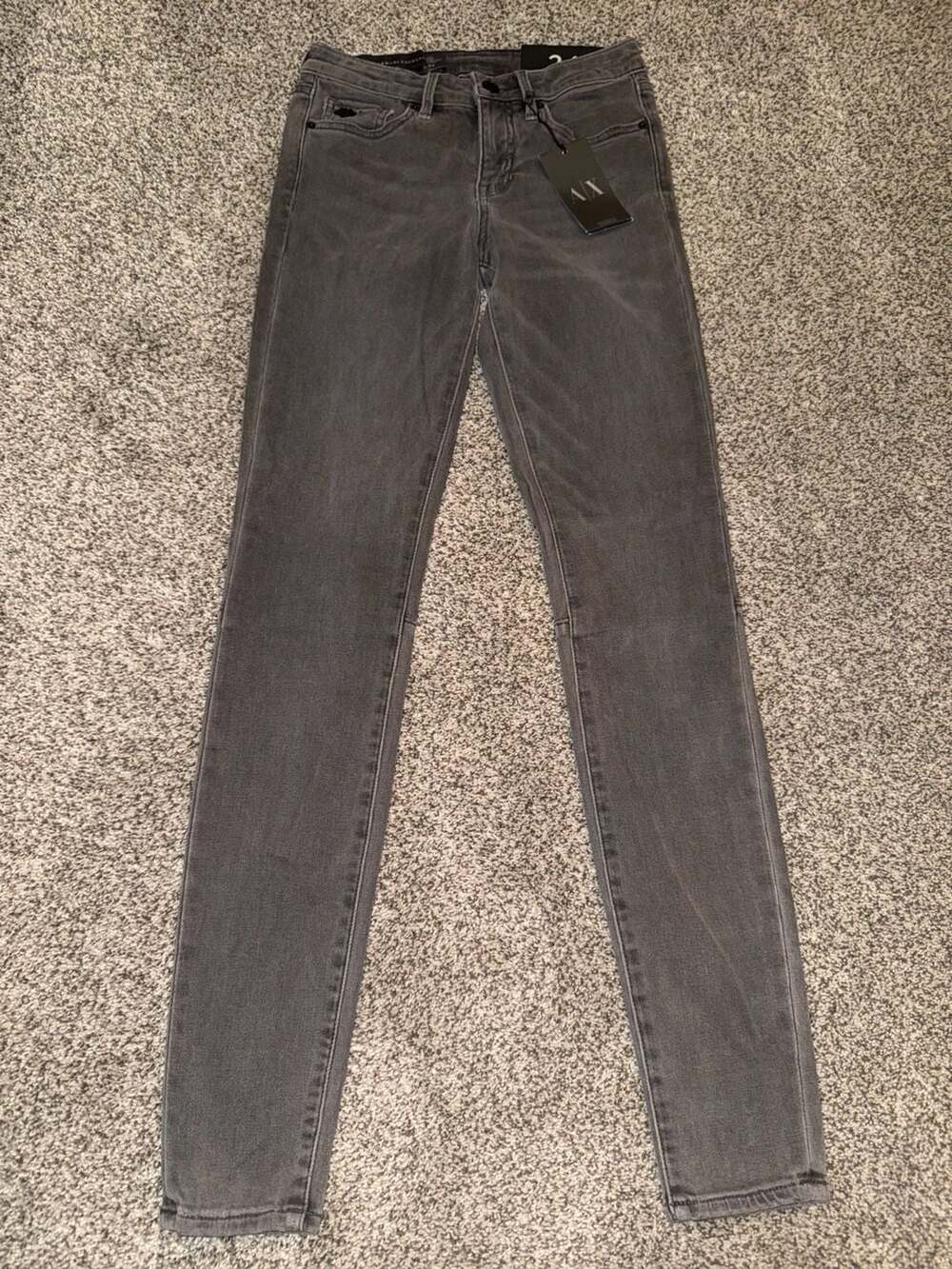 Armani Exchange Women's Super Skinny Grey Denim Jeans